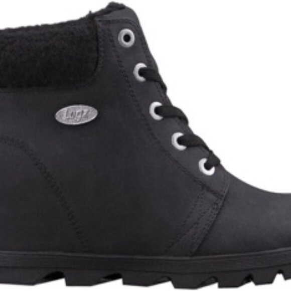 Lugz Marsella Fleece Boots Black Fashion Concealed Wedge Heel Women's Size 7.5 M - Picture 2 of 5